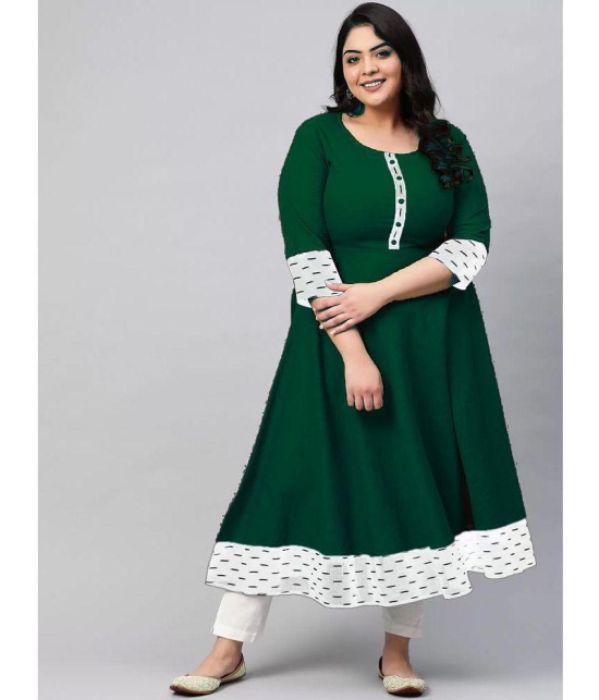 Estela - Green Cotton Blend Women's Flared Kurti ( Pack of 1 ) - None