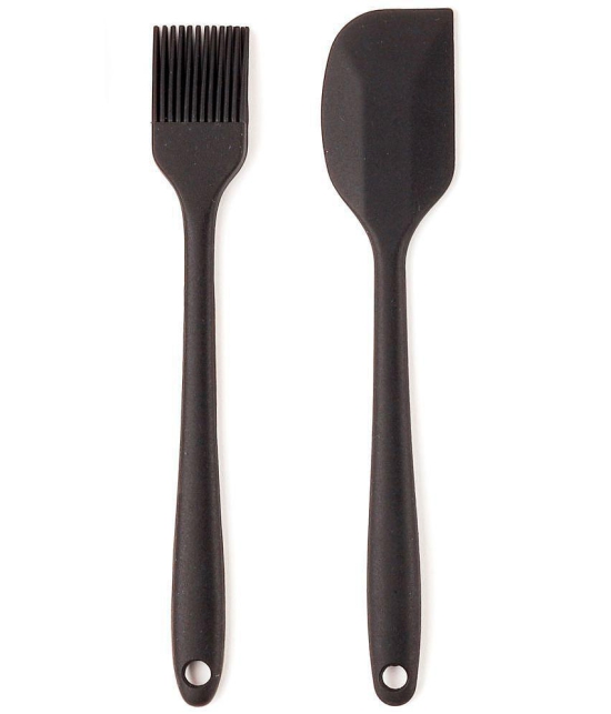 Frenchware - Black Silicone Flipper Spatula ( Pack of 2 ) - Black