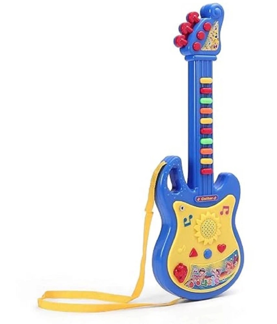 Sevriza® Boys and Girls Plastic 3 to 15 Years Learning to Play Guitar Musical Toy with Microphone Toy (Multi Color)