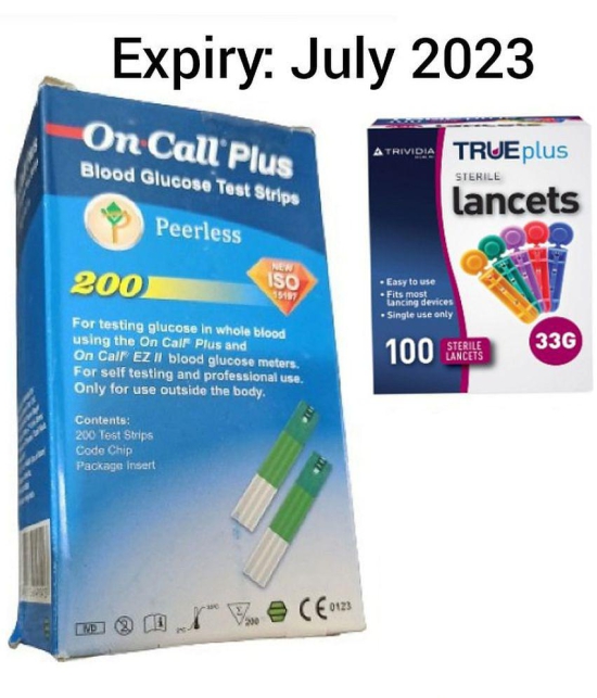 ON CALL PLUS 200 Strips with 100 Lancets Expiry Apr 2024