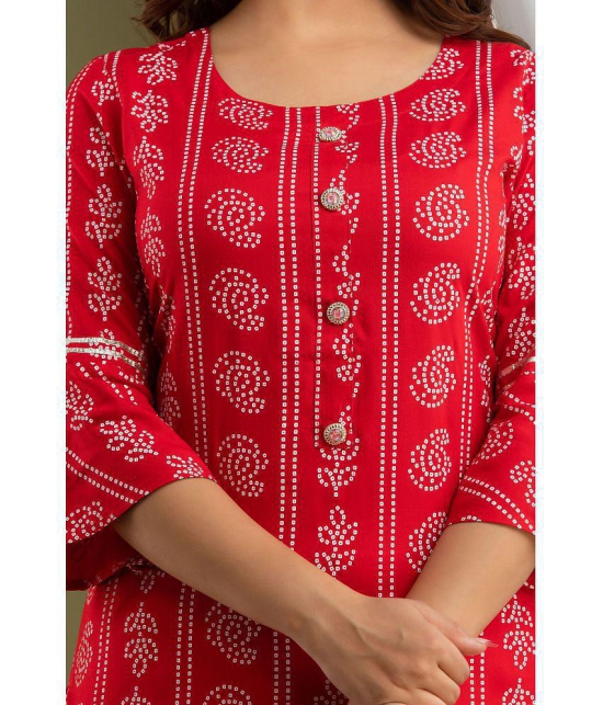 Lee Moda - Red Straight Rayon Women's Stitched Salwar Suit ( Pack of 1 ) - XL