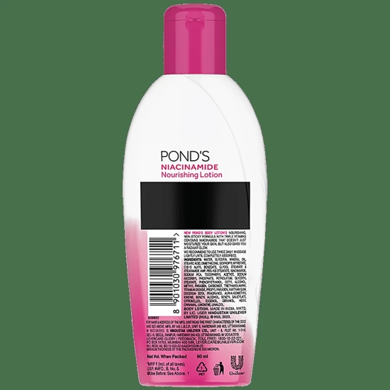 Ponds Triple Vitamin Moisturising Lotion - Silky Smooth Skin, Vitamins B3, E & C, 90 Ml