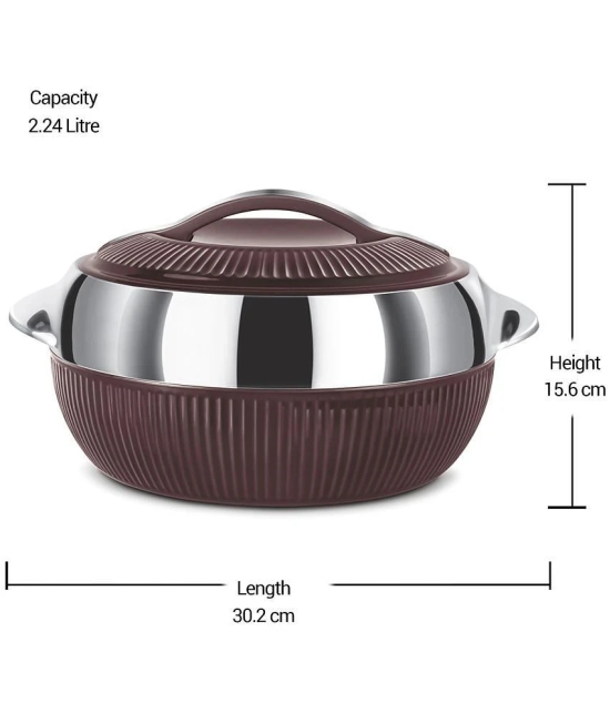 Milton Fiesta 1500 Insulated Inner Stainless Steel Casserole, 1370 ml, Brown Silver - Brown Silver