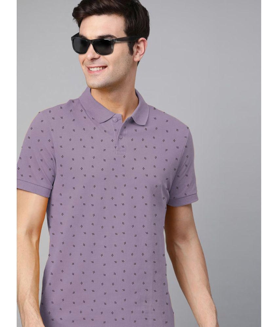 ADORATE - Lavender Cotton Blend Regular Fit Men's Polo T Shirt ( Pack of 1 ) - None