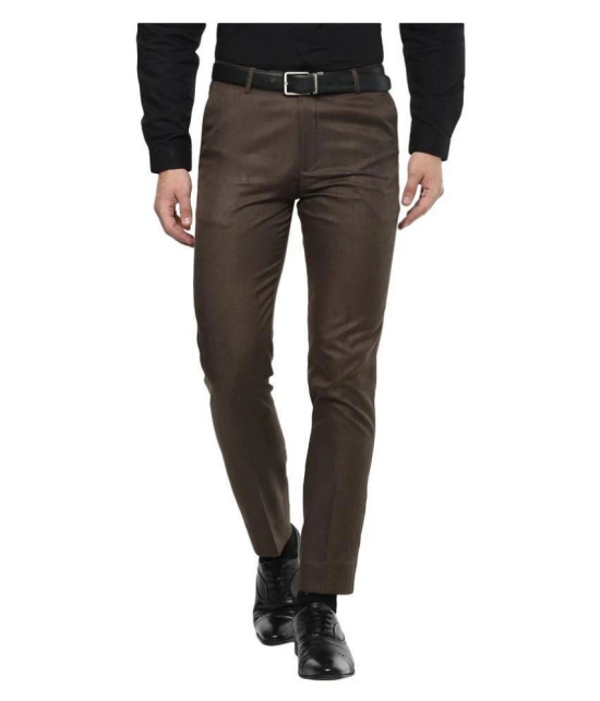 Inspire Clothing Inspiration - Brown Polycotton Slim - Fit Mens Formal Pants ( Pack of 1 ) - None