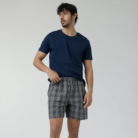 Checkmate Combed Cotton Boxer Shorts Smoke Grey XXL