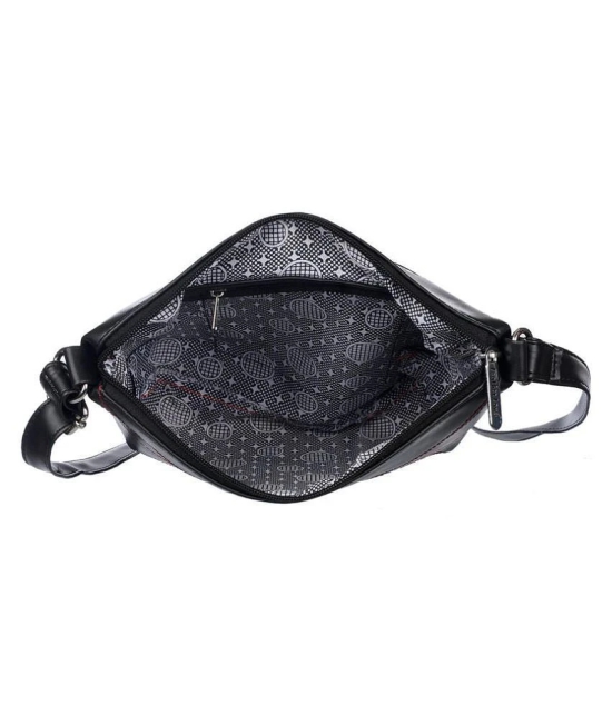 Leather Land - Black Faux Leather Sling Bag - Black