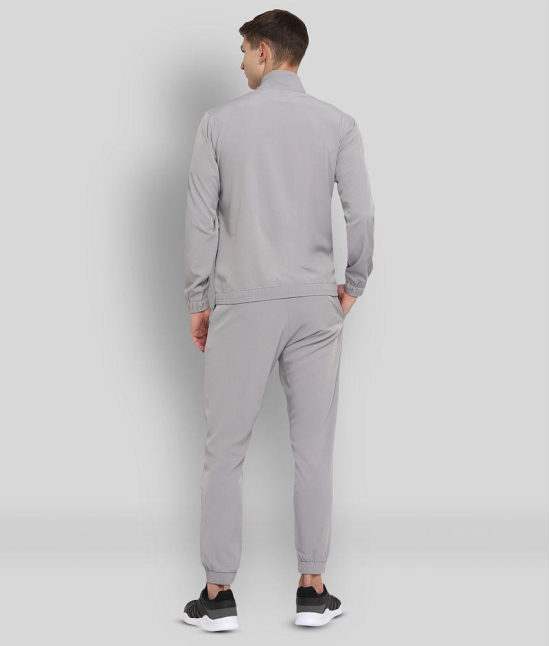 YUUKI - Light Grey Polyester Regular Fit Striped Mens Sports Tracksuit ( Pack of 1 ) - XL