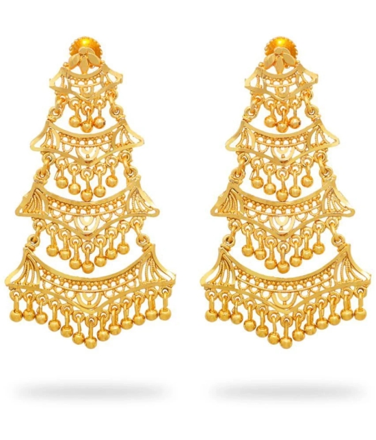 LUV FASHION Golden Chandbalis Earrings ( Pack of 1 ) - Golden