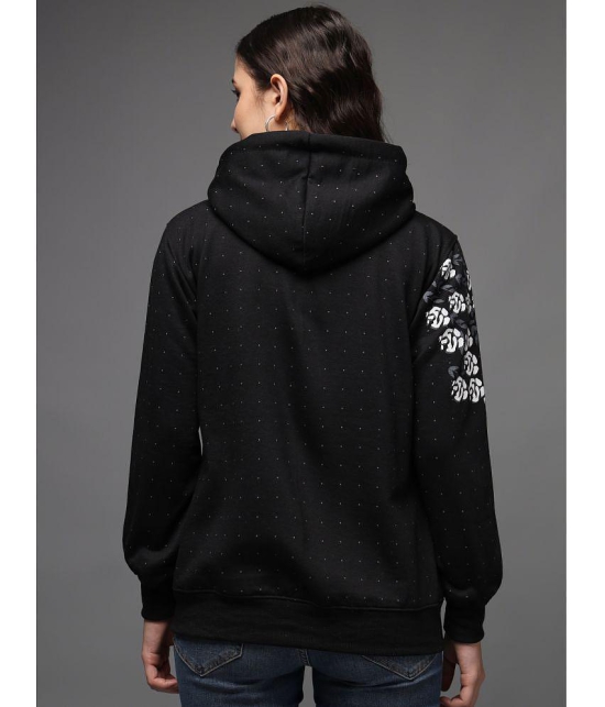 eWools.in Cotton Blend Womens Hooded Sweatshirt ( Black ) - None