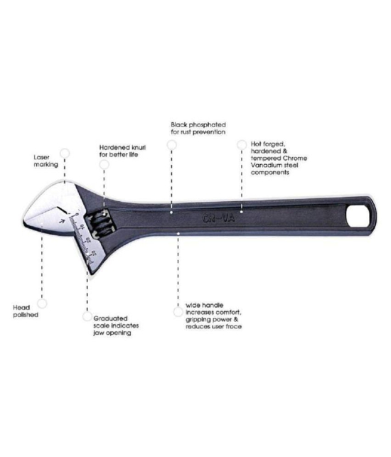 Manvi-12 inch Adjustable Wrench Single Pc