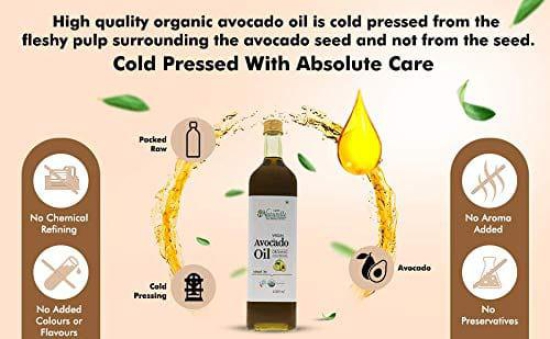 Farm Naturelle - Extra Virgin Avocado Oil 250ml | Premium Cooking oil | Rich in Oleic Acid, Reduces cholesterol | High in Lutein (antioxidant), Improves Heart Health