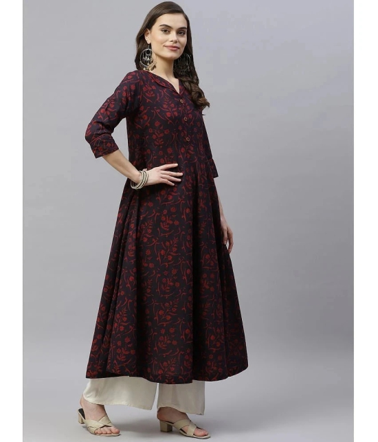 miravan - Maroon Cotton Womens Anarkali Kurti ( Pack of 1 ) - None