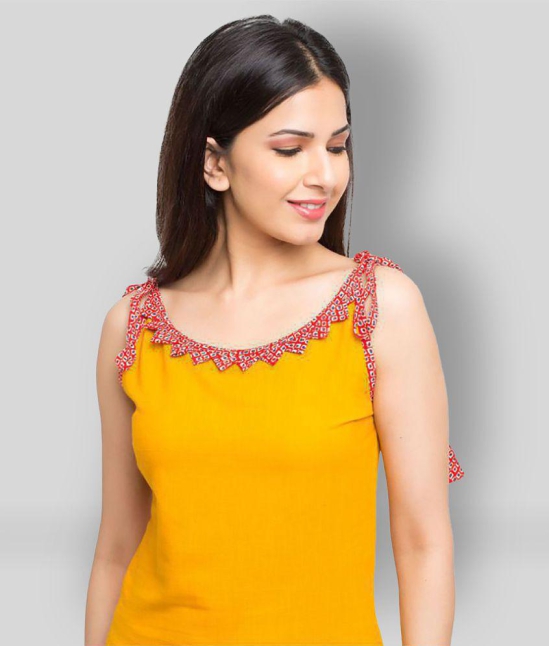 Yash Gallery - Yellow Cotton Womens Regular Top ( Pack of 1 ) - S