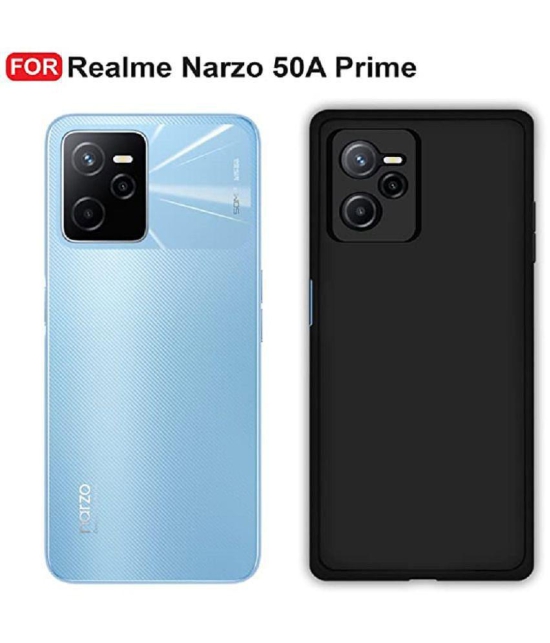 Case Vault Covers - Black Silicon Plain Cases Compatible For Realme Narzo 50A Prime ( Pack of 1 ) - Black