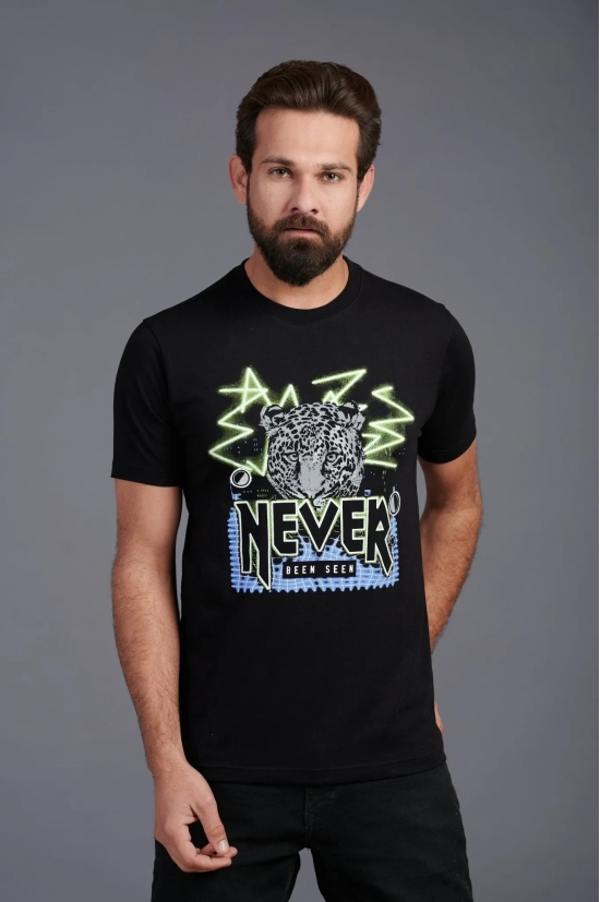 Never Been Seen Printed Black T-Shirt for Men S