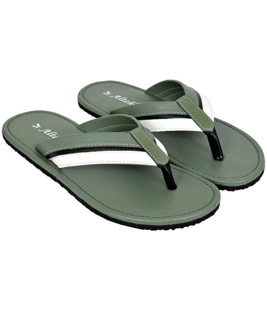 Altek Green Mens Leather Slipper - None