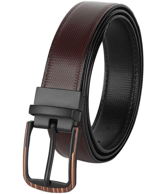 Zacharias - Brown Leather Men's Reversible Belt ( Pack of 1 ) - None