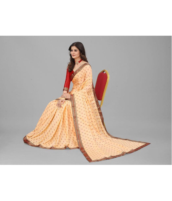 ofline selection - Peach Silk Blend Saree With Blouse Piece ( Pack of 1 ) - Peach