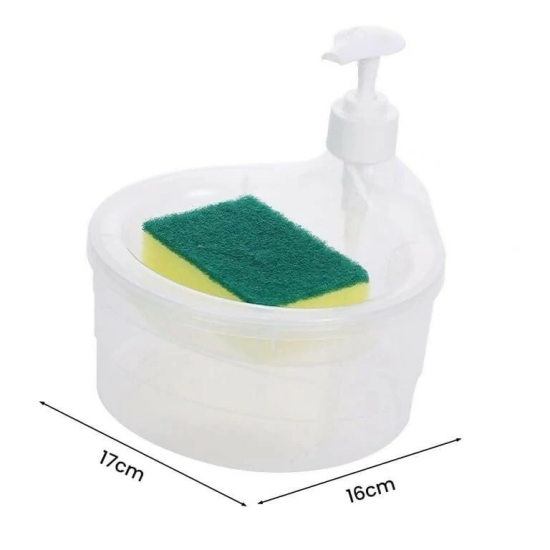 Double Layer Liquid Soap Dispenser and Sponge Holder Bottle for Hotel Kitchen