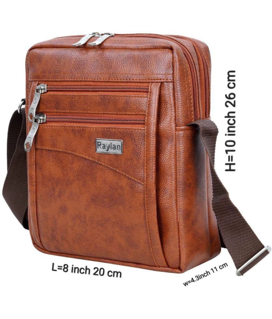 Raylan Brown Solid Messenger Bag - Brown