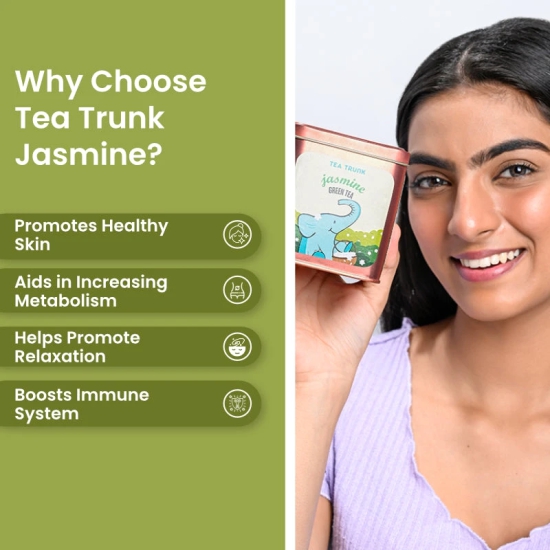 Jasmine Green Tea-100 gms Refill Pack | 50 Cups