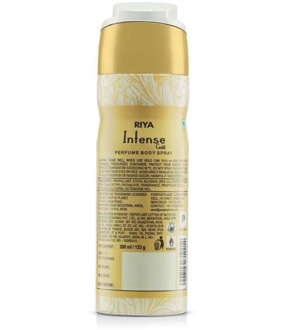 Riya Intense Gold & Bindas Perfume Body Spray for Unisex 240 ml ( Pack of 2 )