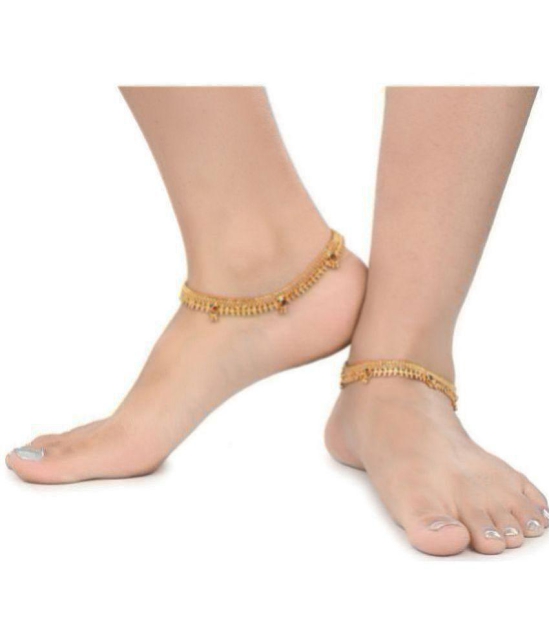 AanyaCentric - Gold Anklets ( Pack of 2 ) - Gold