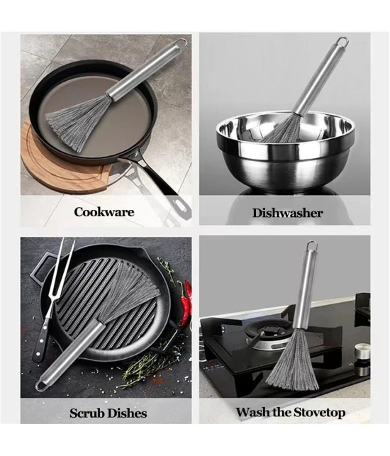 Bhavyta Dishwashing Cleaning Brush Steel Wool Scrubber Dishwash Bar Stainless Steel Pots Pans Cleaning Brush 200 g