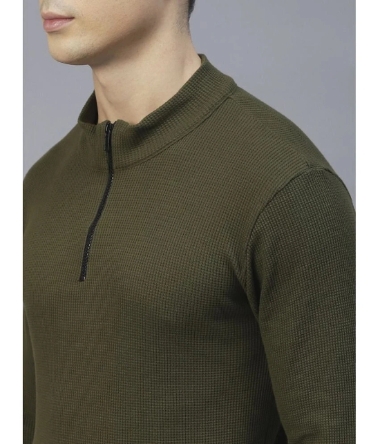 Rigo Cotton Slim Fit Solid Full Sleeves Mens T-Shirt - Olive ( Pack of 1 ) - None