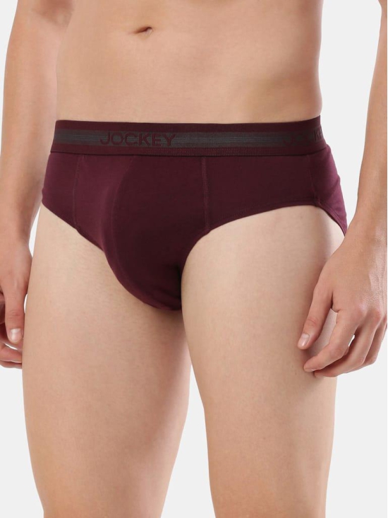 Jockey Men Super Combed Cotton Solid Brief 1010 Wine Tasting Pack Of 2