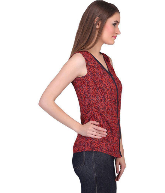 Rute Red Poly Crepe Tops - XS