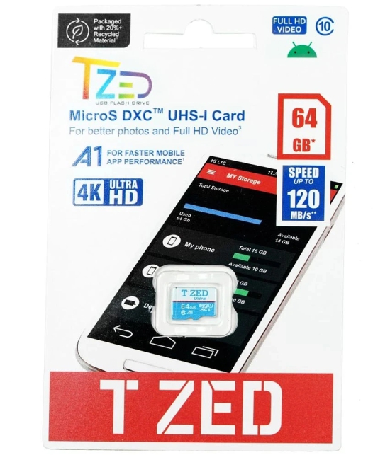 T ZED - 64 GB SD Card 140 - Blue