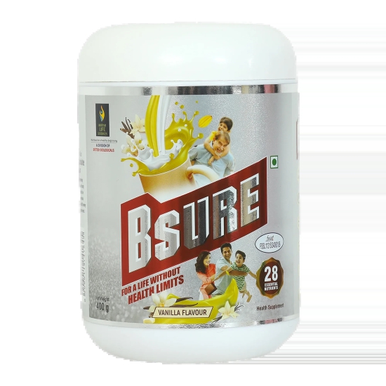 Bsure - Complete, Balanced & Nutrition Supplement Drink For The Entire Family | Delicious Vanilla Flavour Drink For Immunity | 400 g