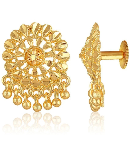 VIVASTRI Golden Stud Earrings ( Pack of 1 ) - Golden