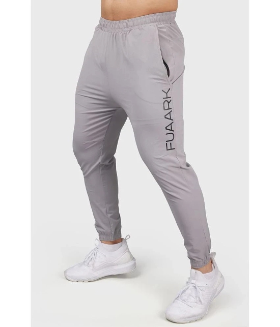 Fuaark Light Grey Nylon Mens Sports Joggers ( Pack of 1 ) - None