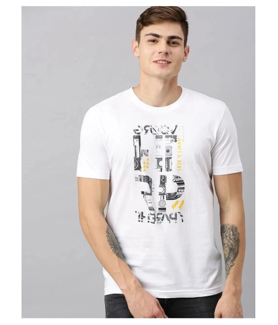 Huetrap cotton White Printed T-Shirt Single Pack - None