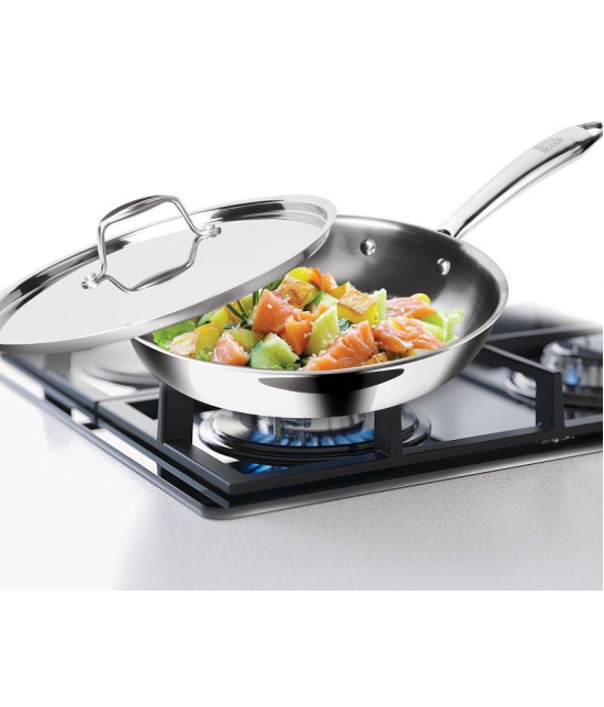 Milton Pro Cook Triply Stainless Steel Fry Pan with Lid, 20 cm / 1.2 Litre