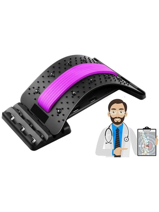 HORSE FIT Stretcher Back Cracking Device - Back Cracker 4 Levels Spine Board, Back Popper Chiro Board for Lower and Upper Back Pain Relief, Adjustable Lumbar Stretcher (Black) - Multi Color