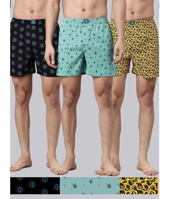 Joven Multi Boxer Shorts Cotton Mens Boxer- ( Pack of 3 ) - None