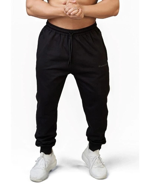 Fuaark Black Cotton Blend Mens Sports Joggers ( Pack of 1 ) - None