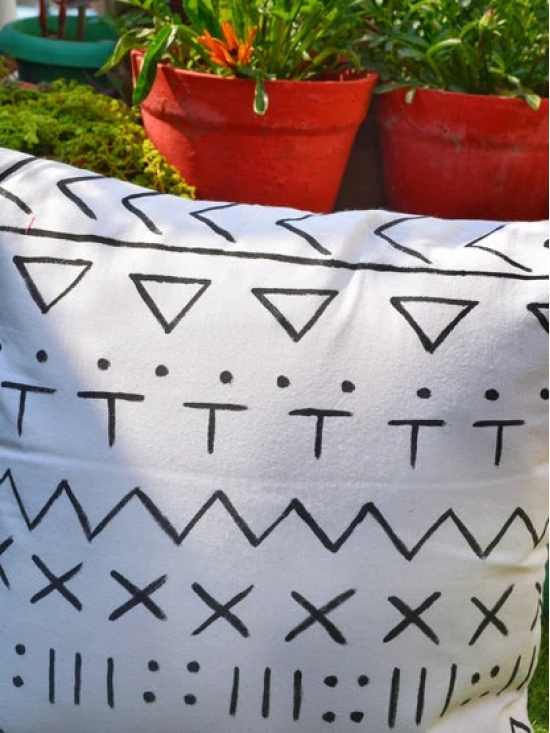 Tribal Handpainted Cushion Cover