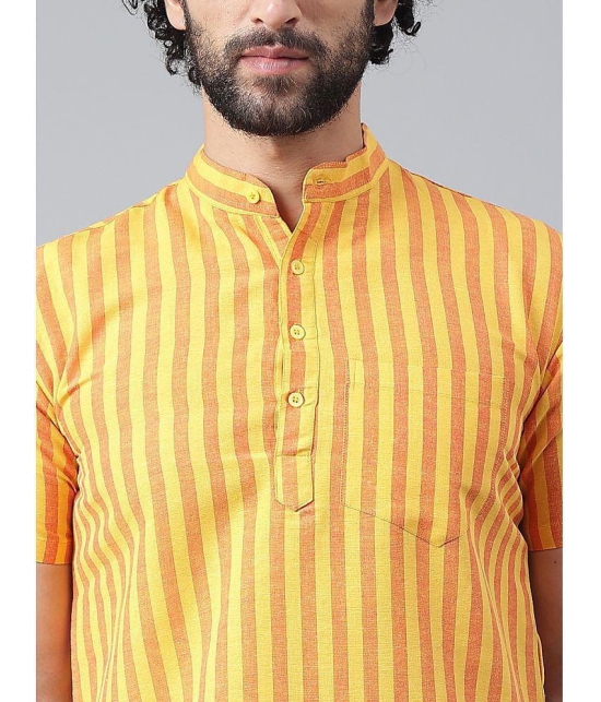 KLOSET By RIAG - Mustard Cotton Men's Shirt Style Kurta ( Pack of 1 ) - None