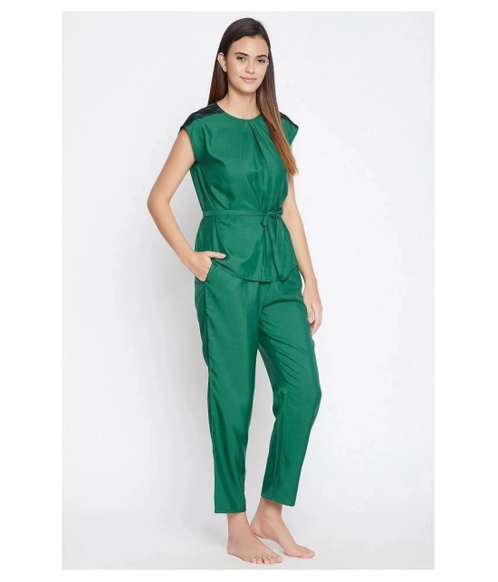 Clovia Rayon Nightsuit Sets - Green Pack of 2 - L