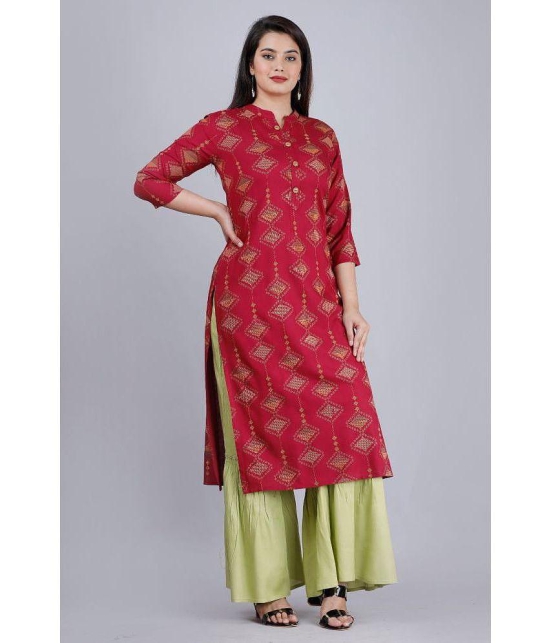 MAUKA - Maroon Straight Rayon Women''s Stitched Salwar Suit ( Pack of 1 ) - None