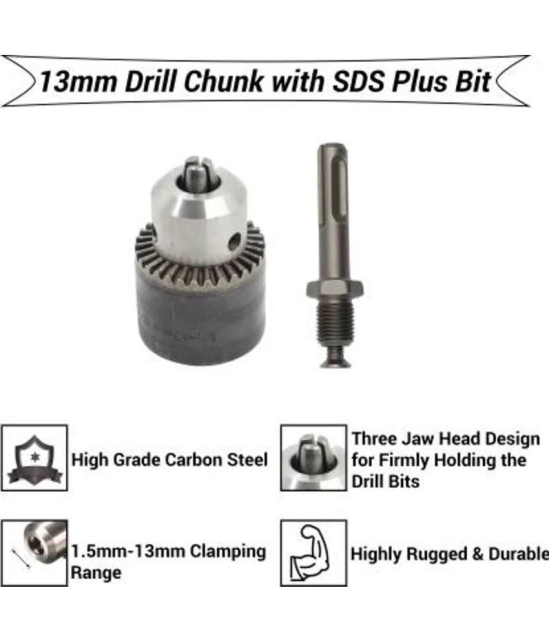 ALDECO Heavy Duty 13mm Drill Chuck with SDS Plus Adaptor Key Set Female 1/2 20 UNF