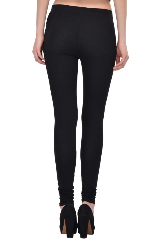 Diti Black Cotton Leggings for Women-M