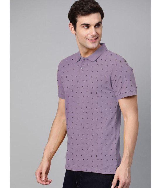 ADORATE - Lavender Cotton Blend Regular Fit Men's Polo T Shirt ( Pack of 1 ) - None