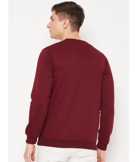 UBX Cotton Blend Round Neck Mens Sweatshirt - Maroon ( Pack of 1 ) - None