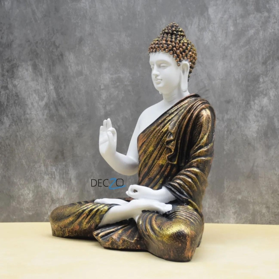 Large Blessing Buddha Statue : Silky Golden